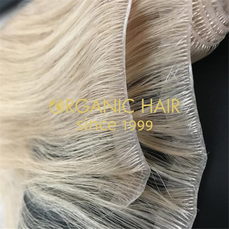 Premium pu skin weft-cuticle intact hair H173